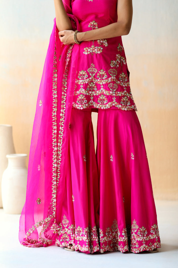 Fuchsia Pink Tunic & Sharara Set