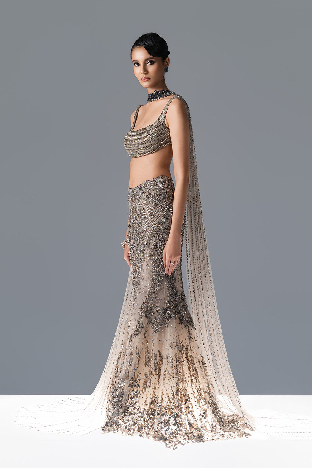 Halo Ecru Lehnga Set