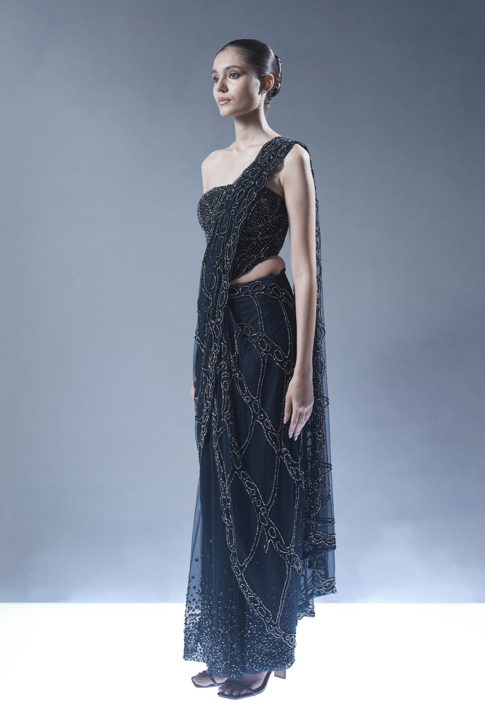 Nocturne Lattice Saree