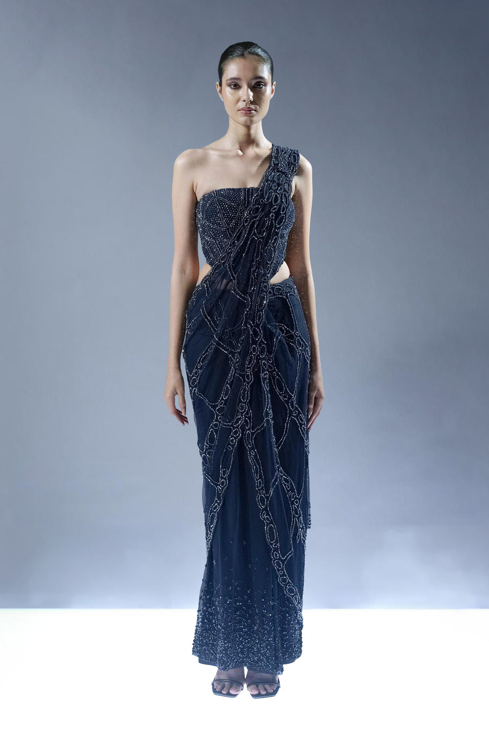 Nocturne Lattice Saree