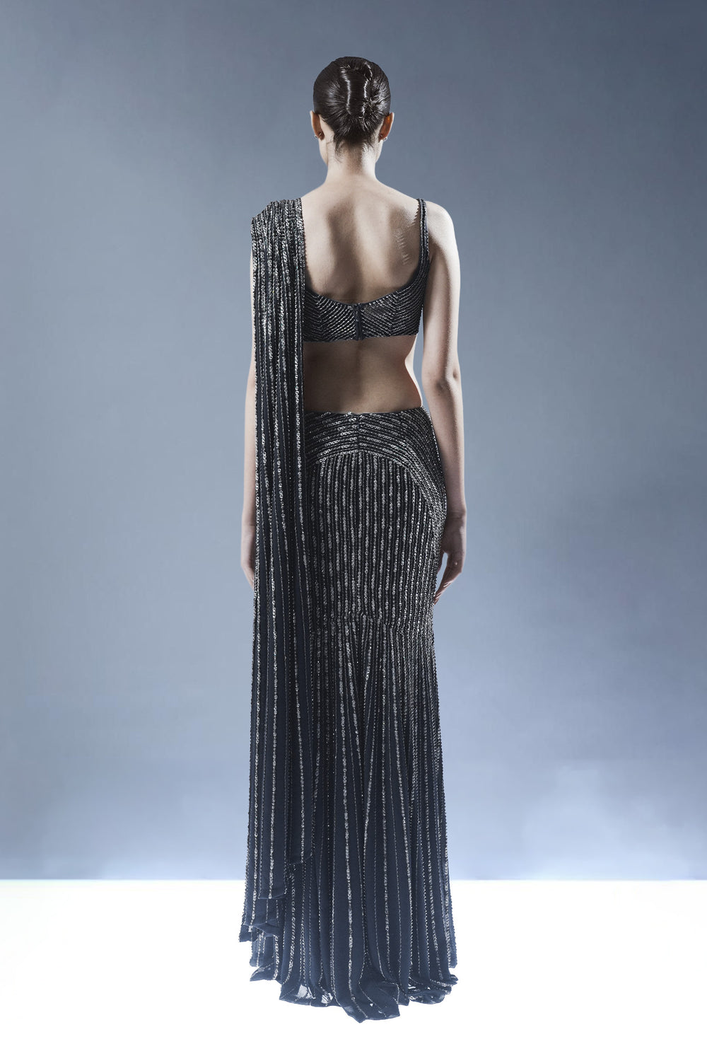 Helix Sculpted Saree Gown