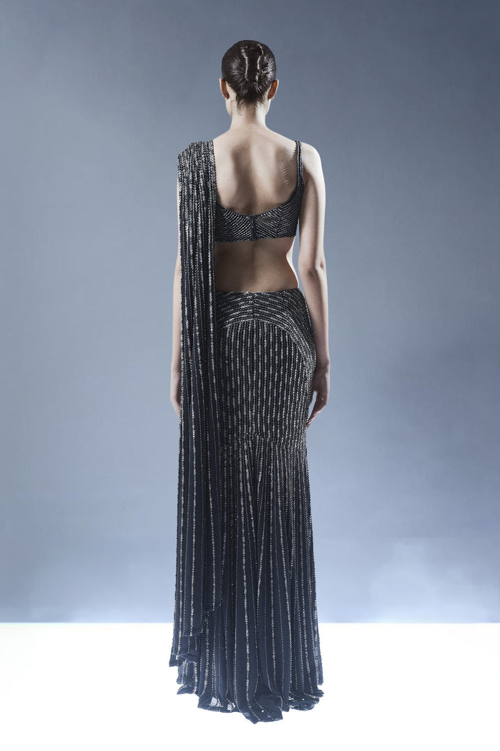 Helix Sculpted Saree Gown