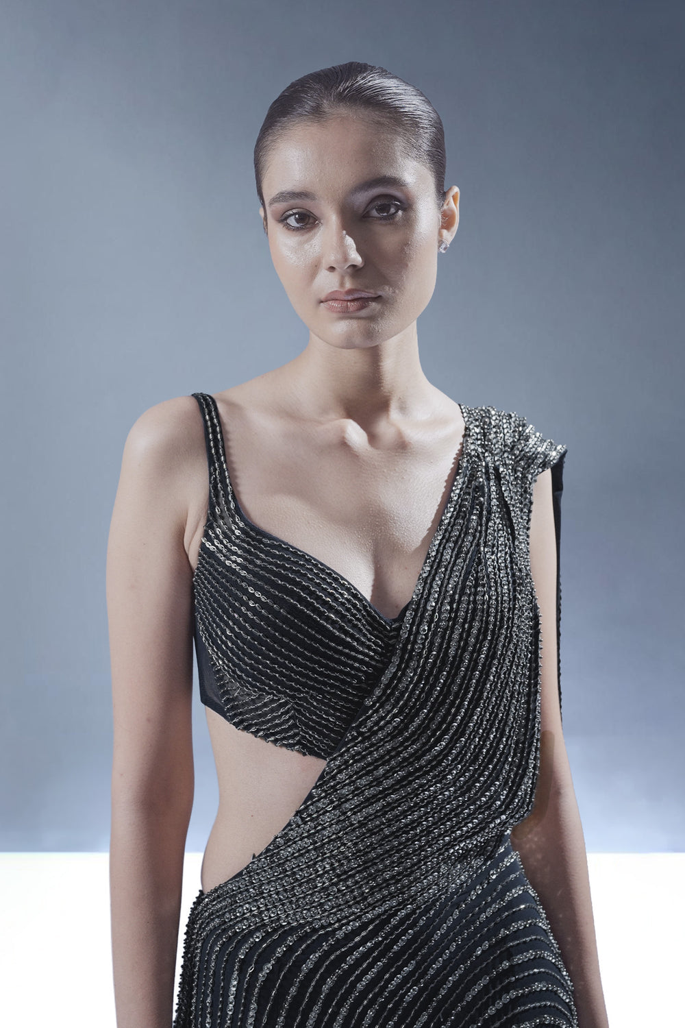 Helix Sculpted Saree Gown