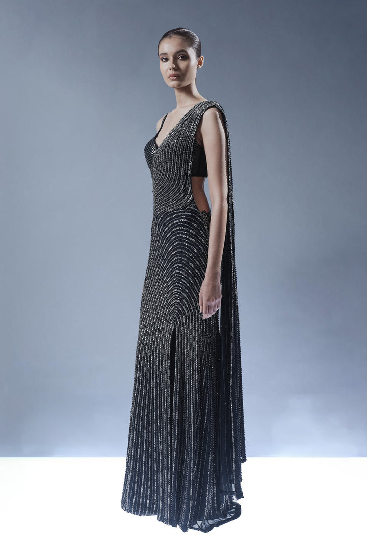 Helix Sculpted Saree Gown