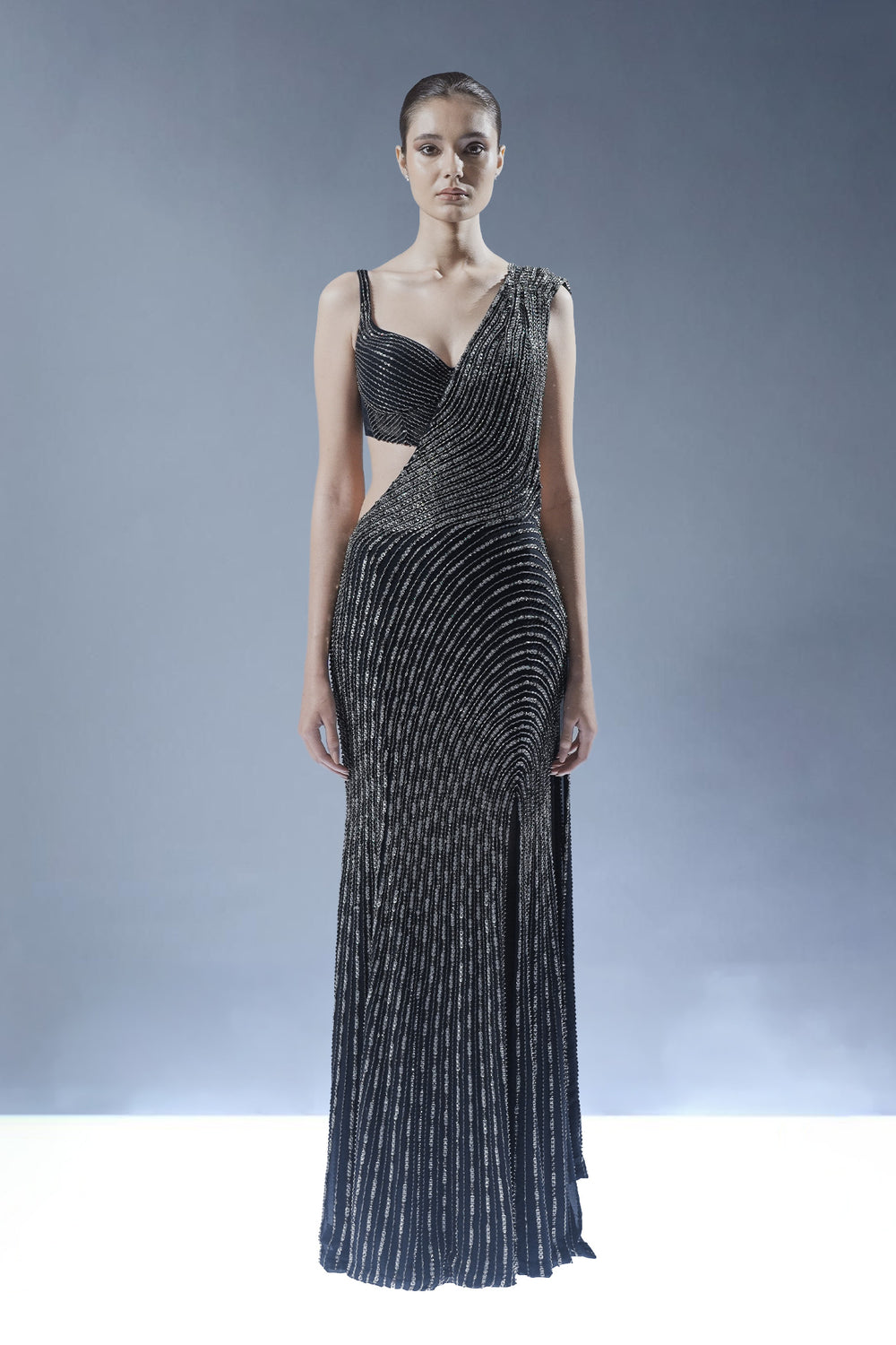 Helix Sculpted Saree Gown