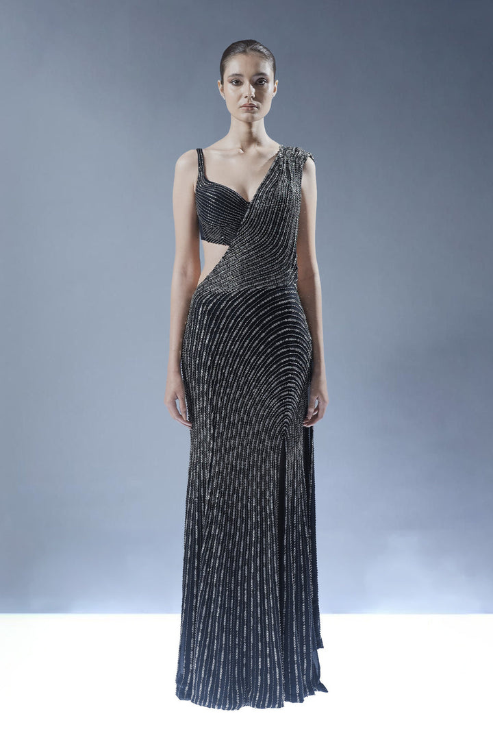 Helix Sculpted Saree Gown