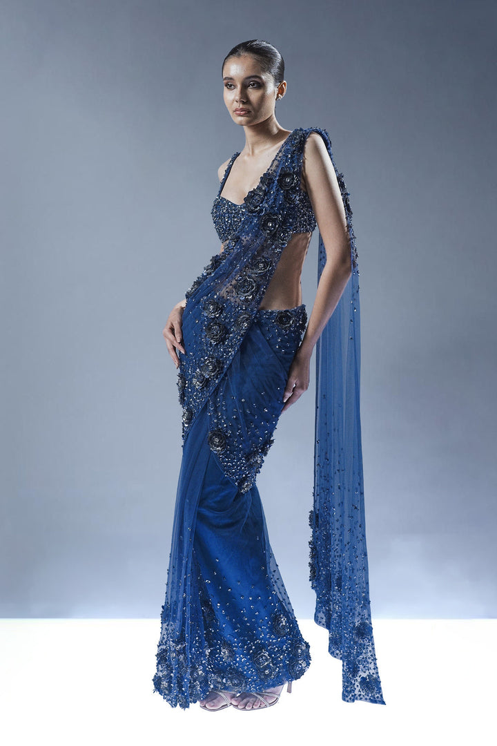Abyssal Bloom Saree