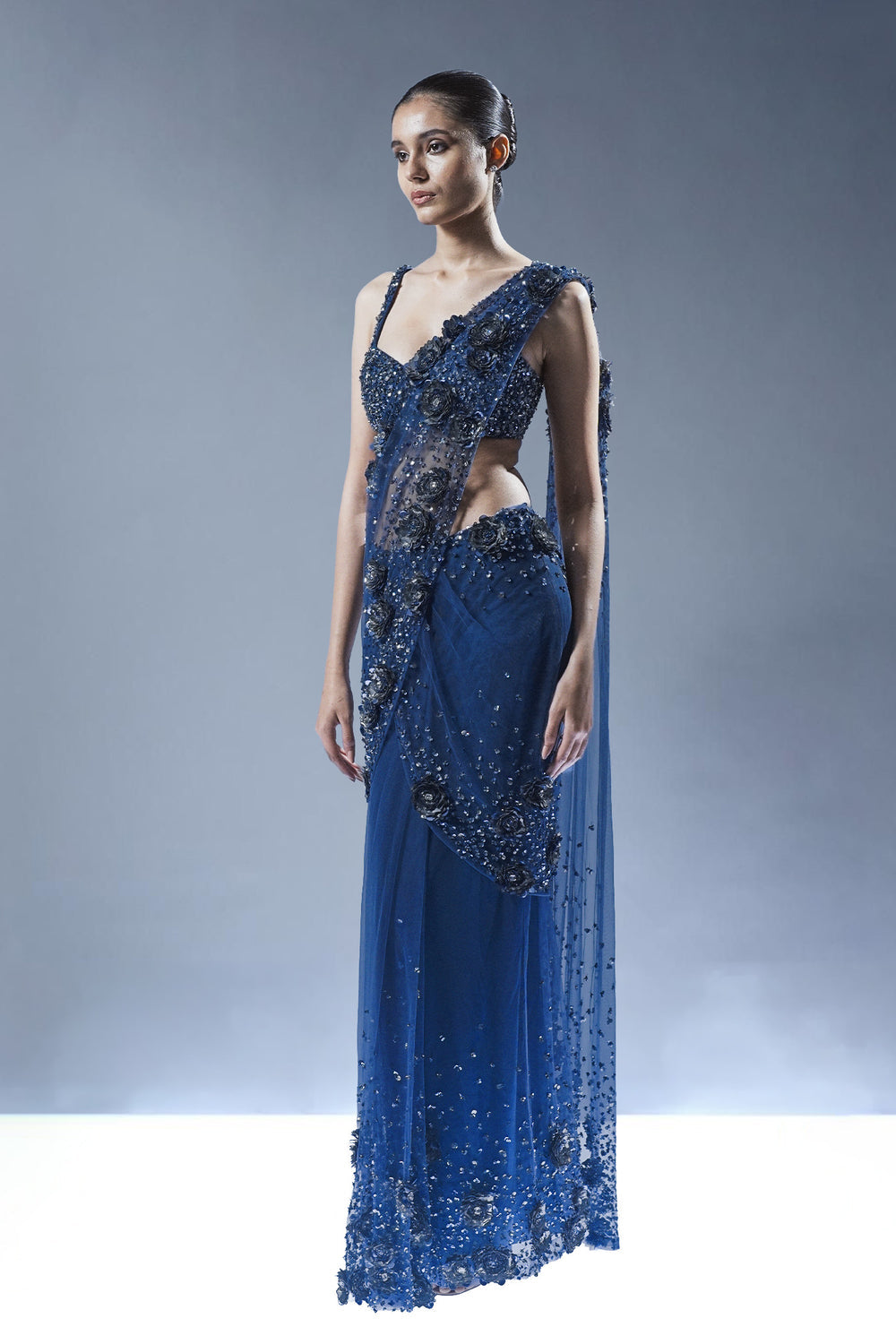 Abyssal Bloom Saree