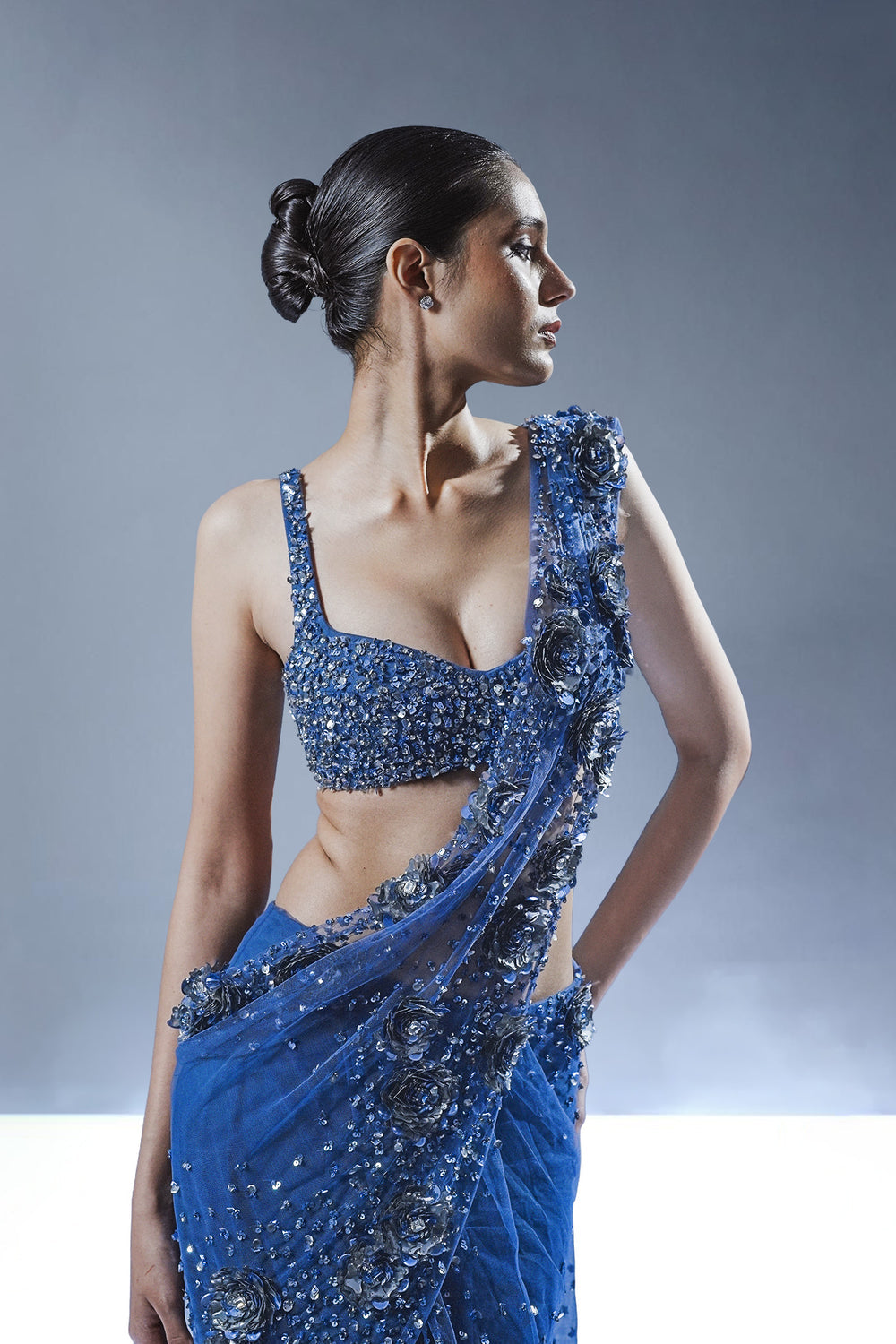 Abyssal Bloom Saree