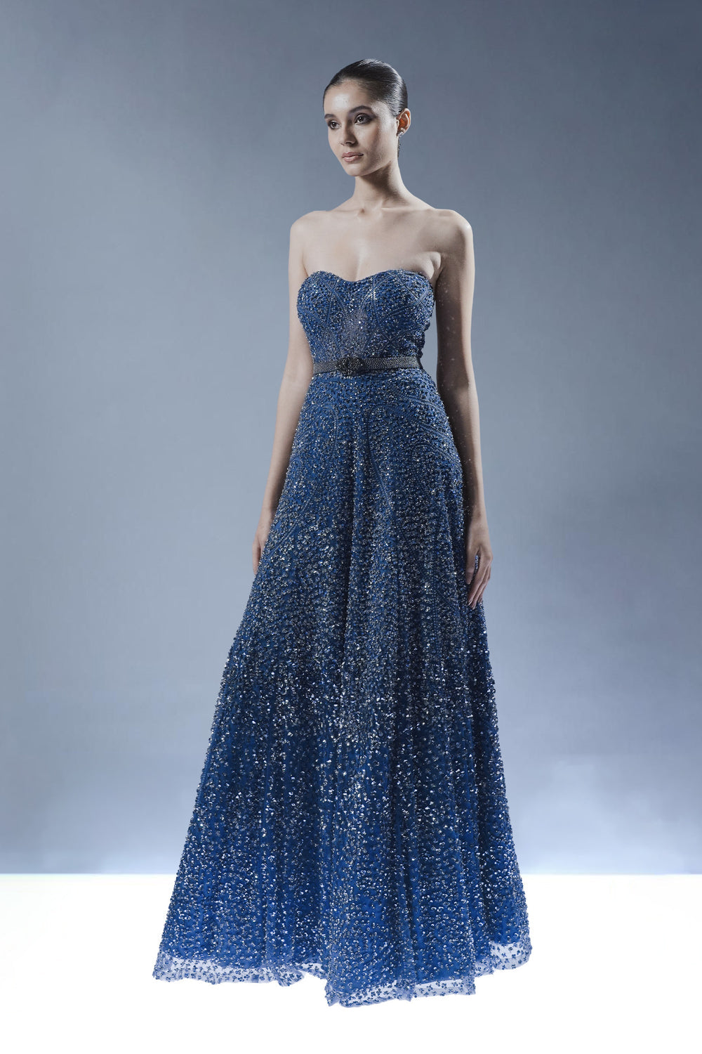 Royal Sapphire Embellished Gown