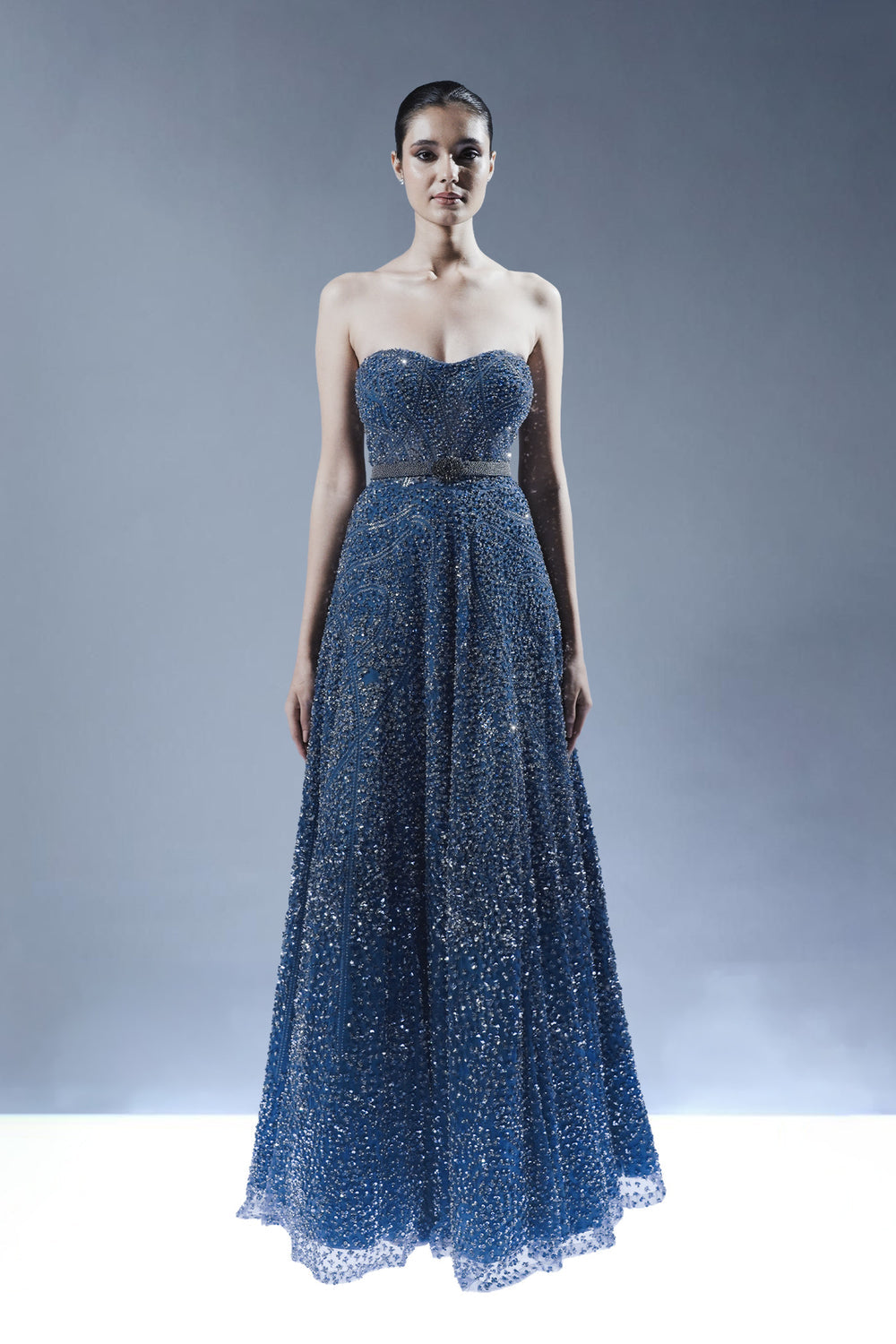 Royal Sapphire Embellished Gown