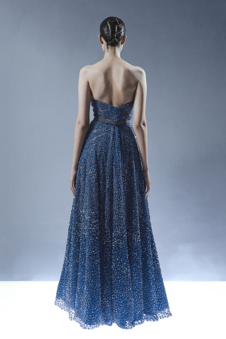 Royal Sapphire Embellished Gown