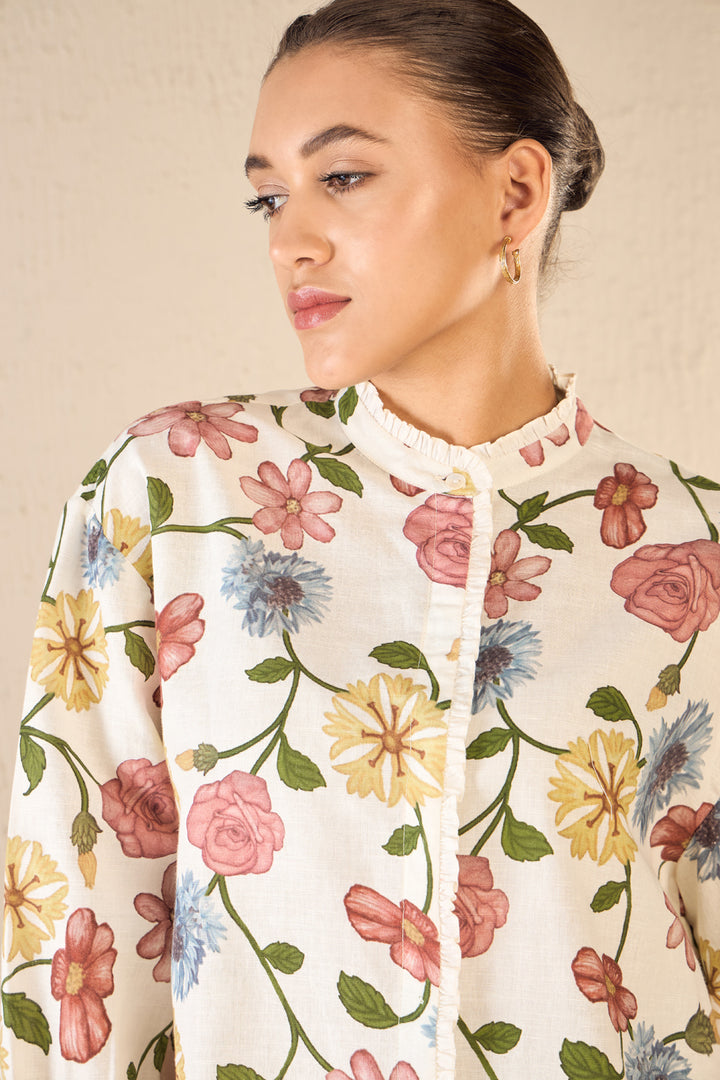 Flora: Multicolor Floral Shirt Co-ord Set