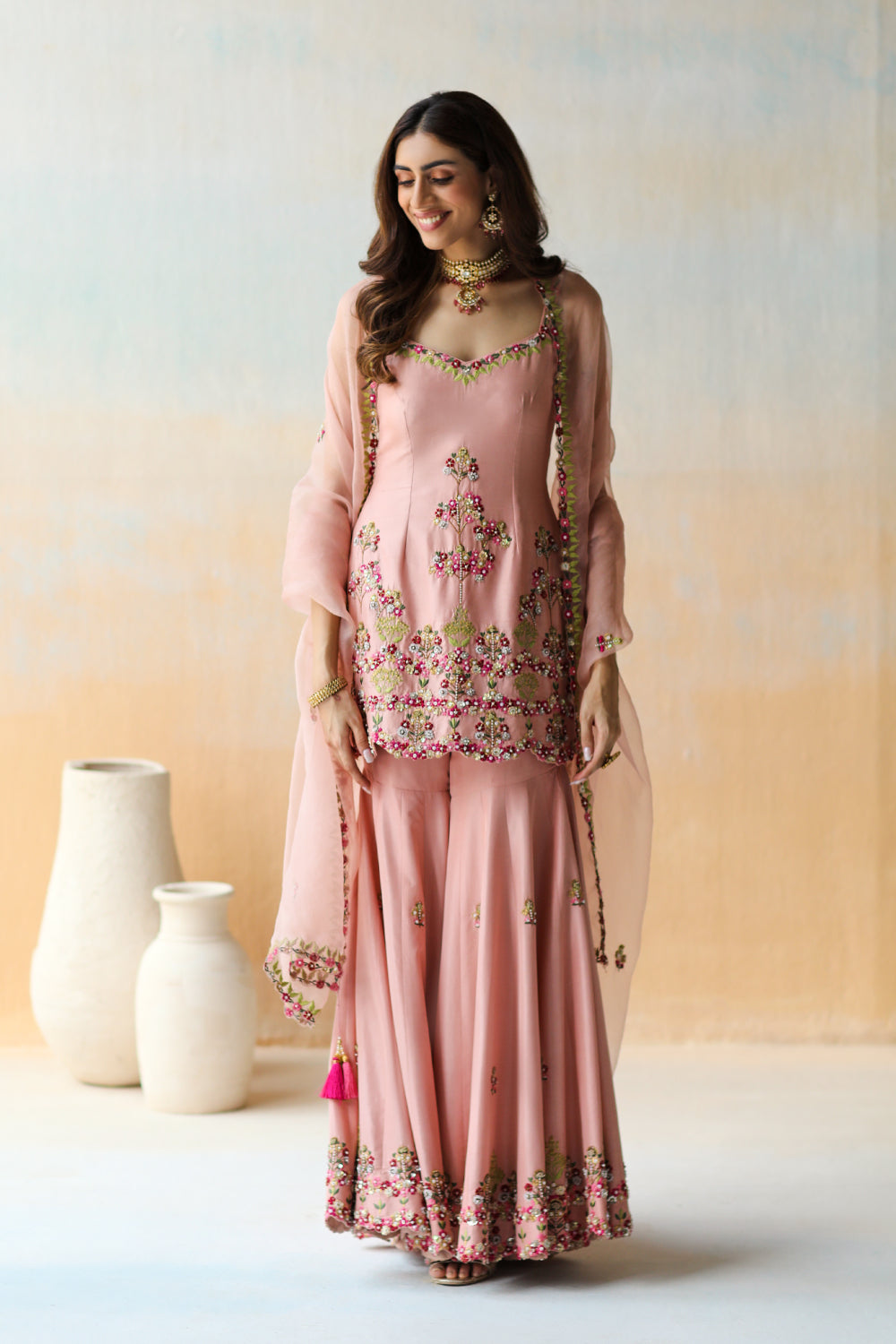 Onion Pink Tunic & Sharara Set