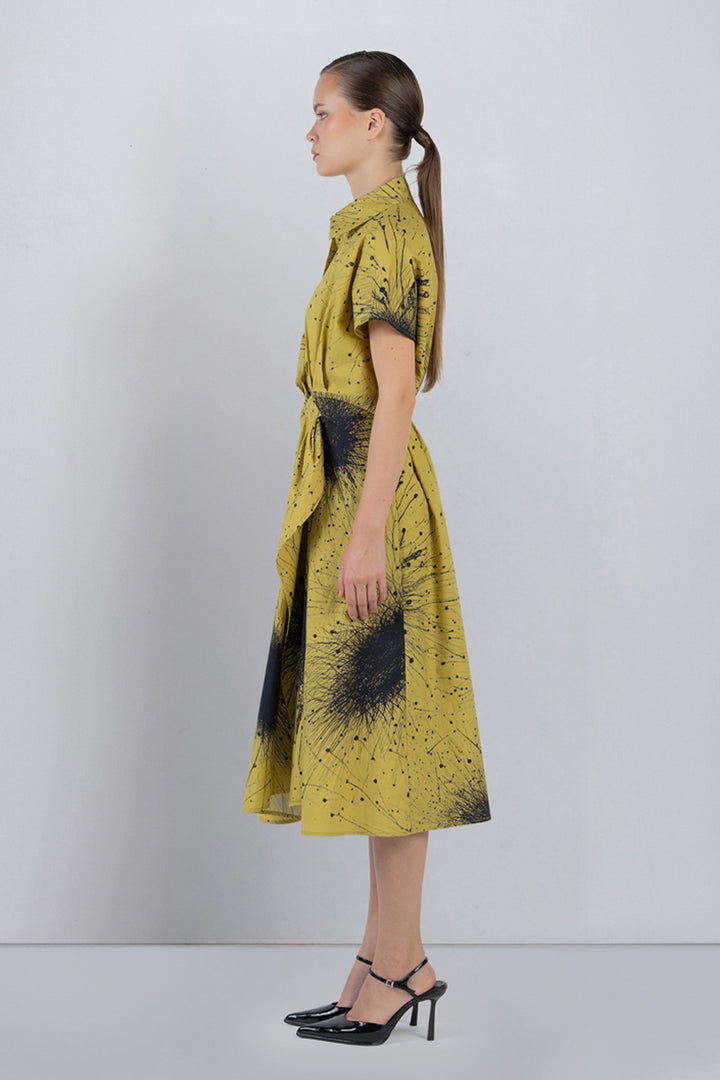 Wrap Dress in Splatter Print