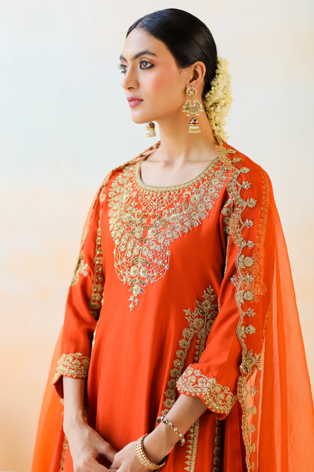 Fire Orange Kurta Set