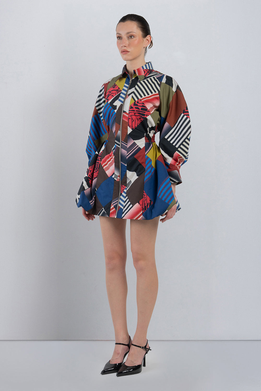Mosaic Bubble Hem Dress