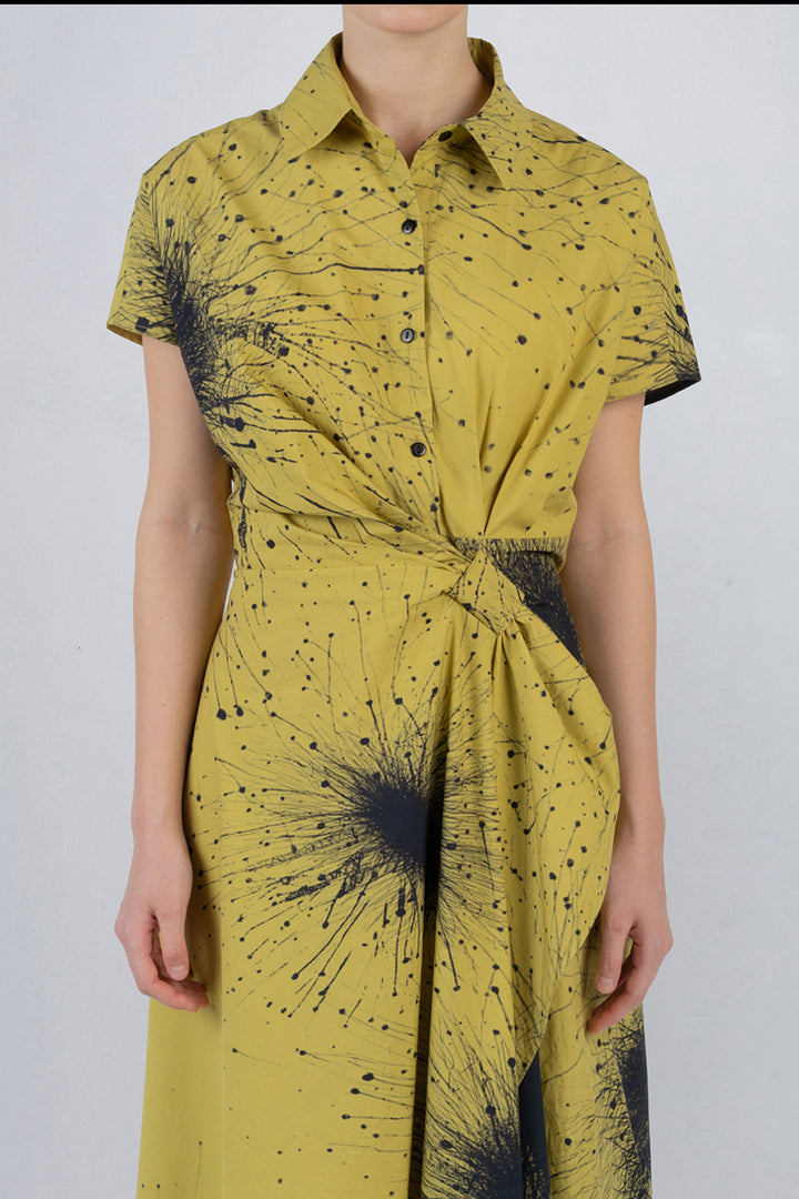 Wrap Dress in Splatter Print