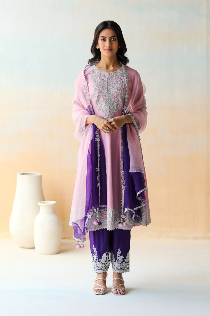 Lilac & Purple Kurta Set