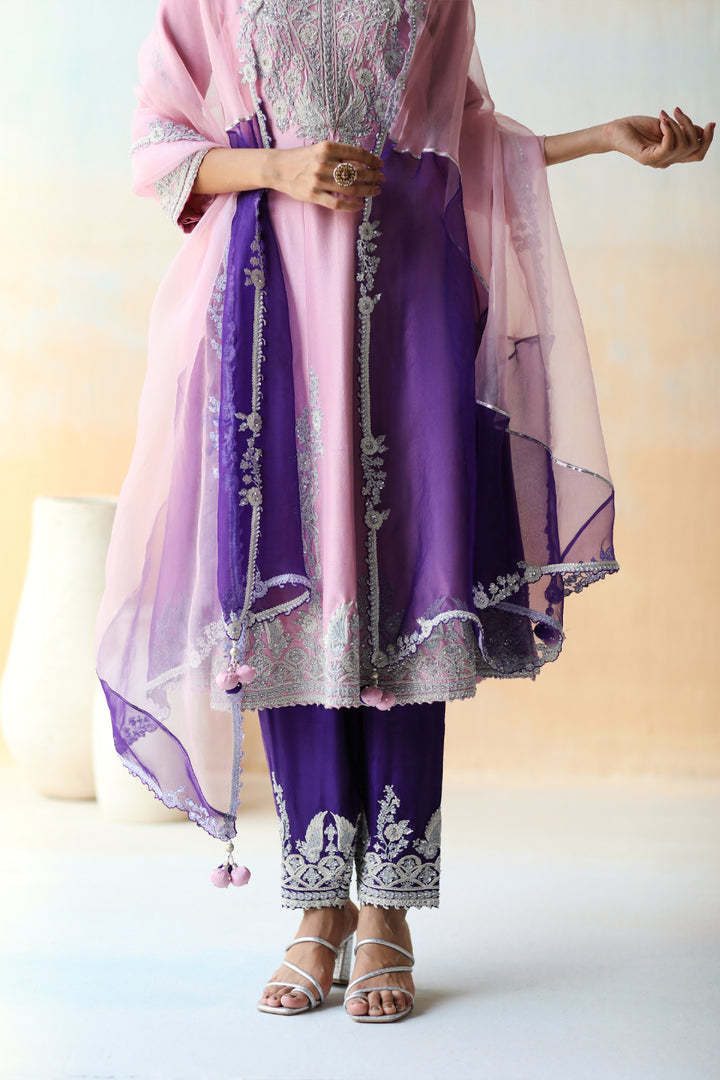 Lilac & Purple Kurta Set