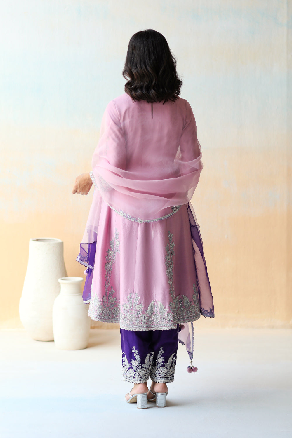 Lilac & Purple Kurta Set