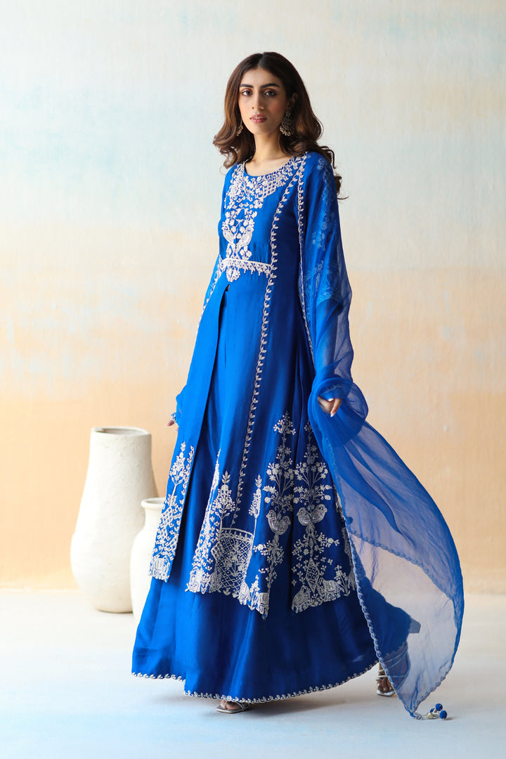 Cobalt Blue Kurta & Sharara Set