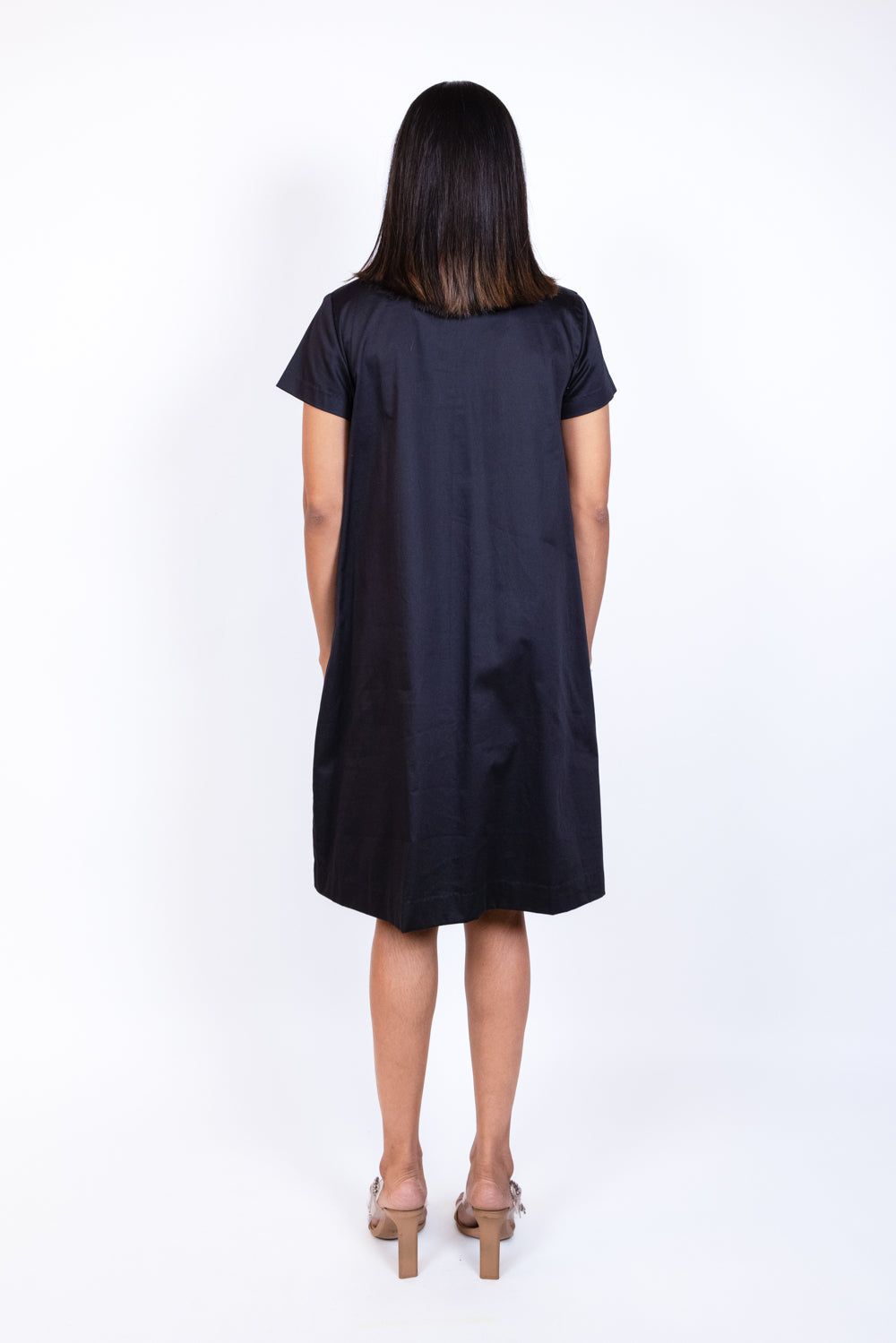 Mid length Embroidered Patch Peplum Top