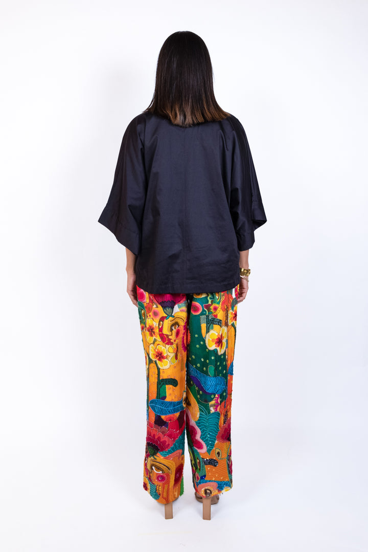 Embroidered two patch shirt