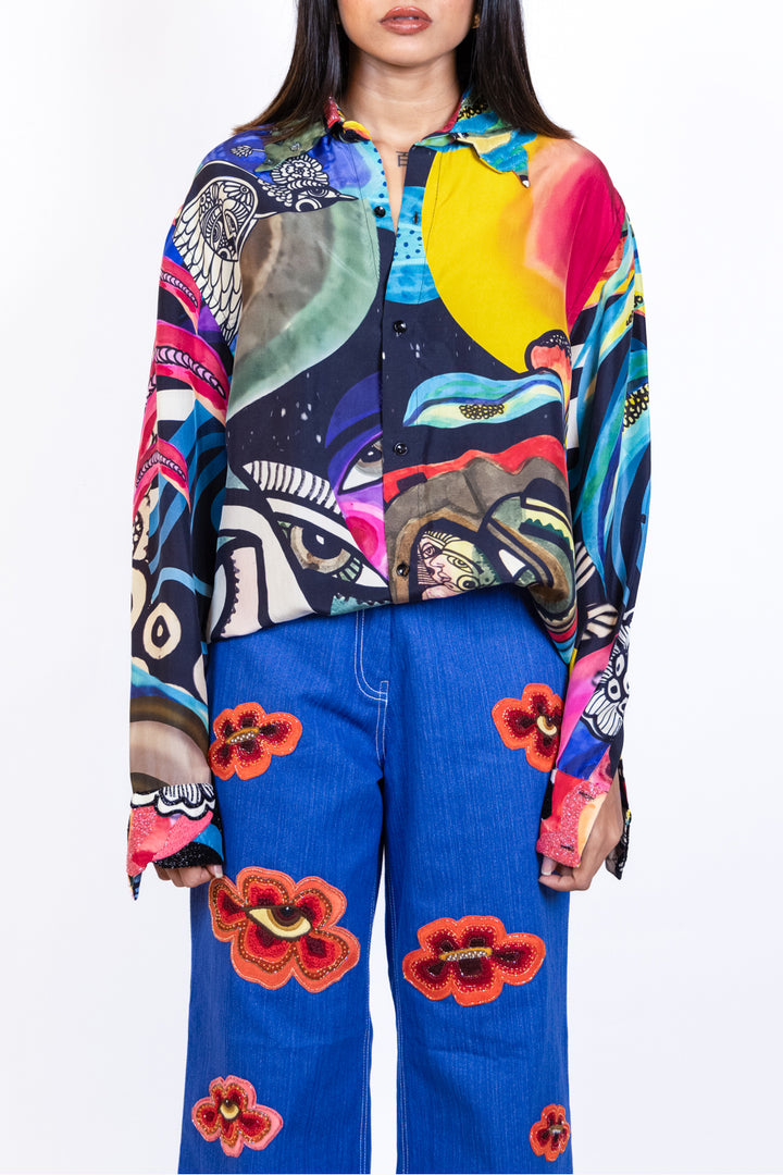 Embroidered Quirky Patch Jeans