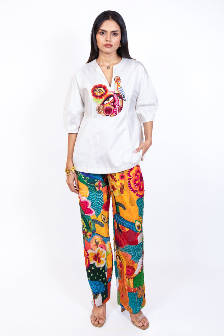 Peplum Top with one patch