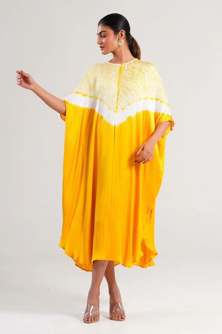 Kaftan Shibori - Scarlet Red / Ivory