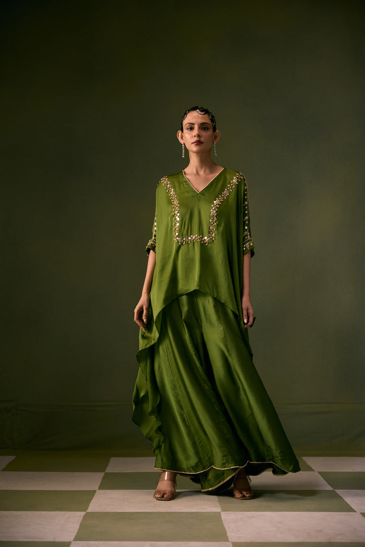 Cove Antifit Asymmetric Top with Flared Pants