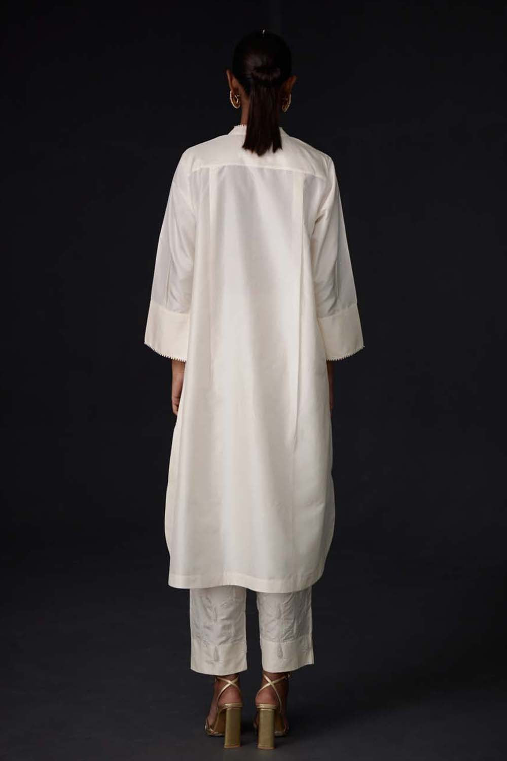 Embroidered Tunic & Trouser Set - Ivory