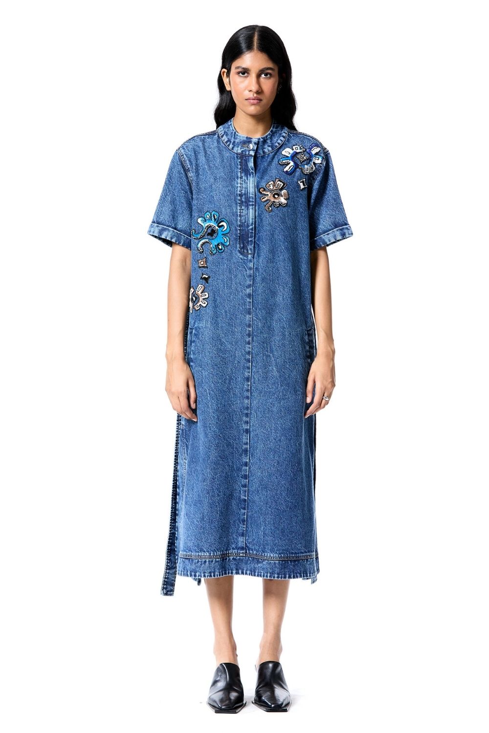 Neo Glow Denim Dress