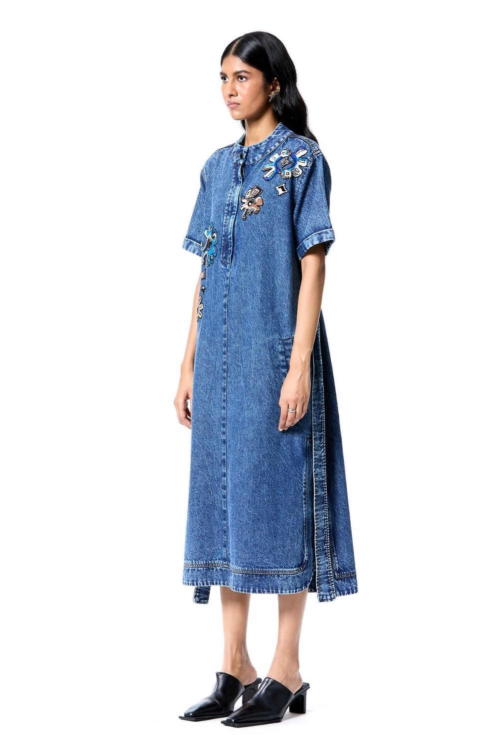 Neo Glow Denim Dress