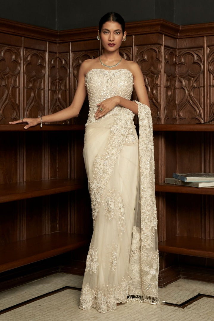 Ivory Corest Saree Set