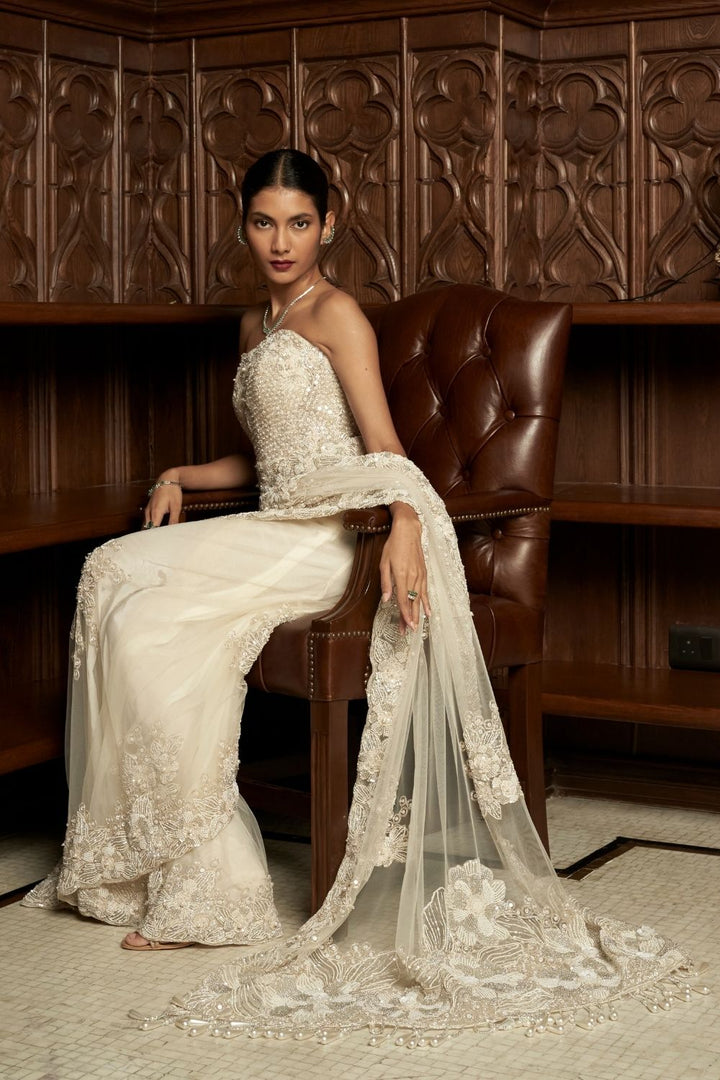 Ivory Corest Saree Set
