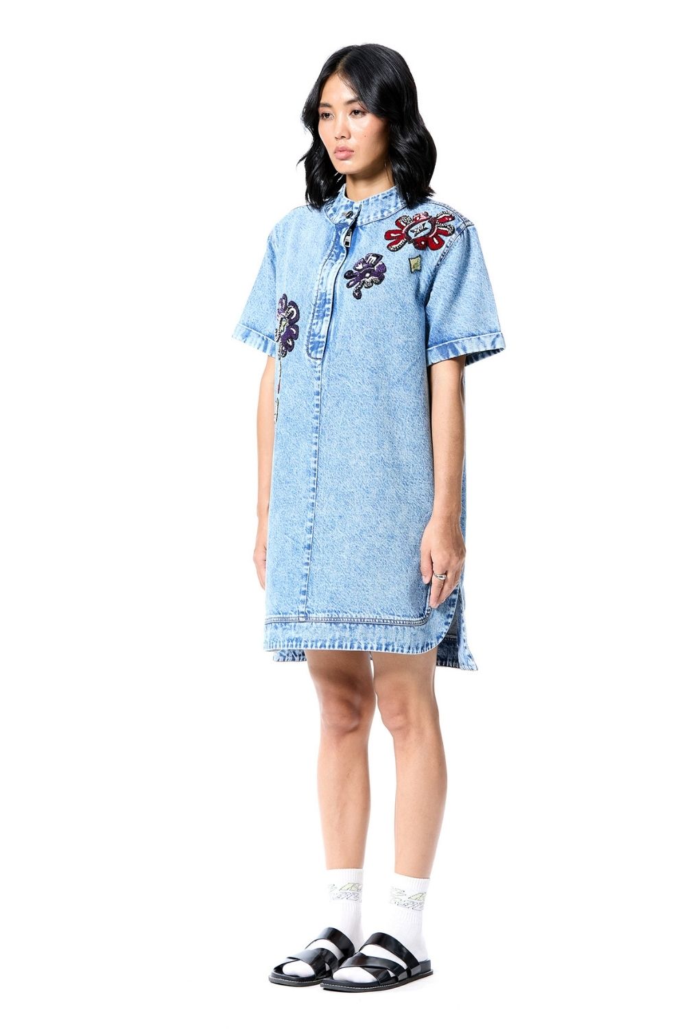 Neo Glow Denim Dress