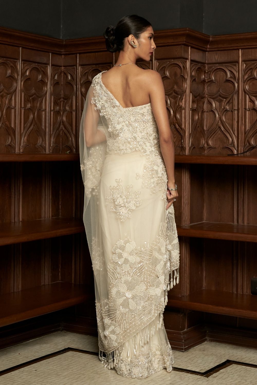 Ivory Corest Saree Set