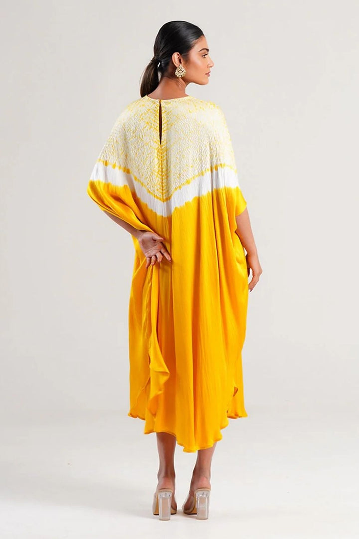 Kaftan Shibori - Scarlet Red / Ivory