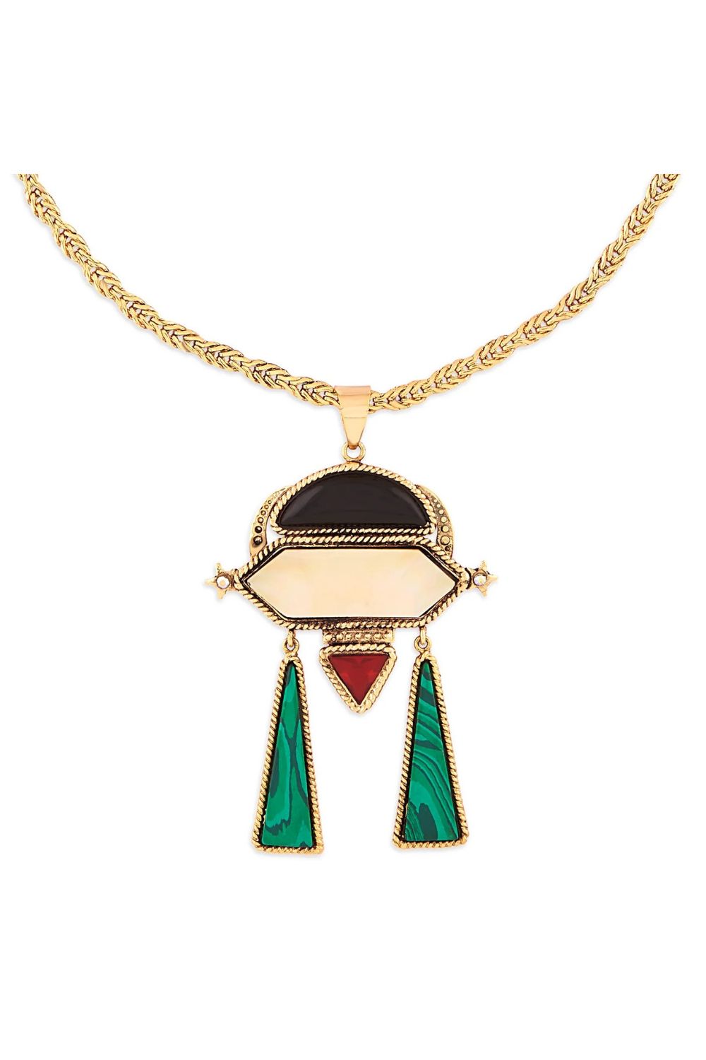 Gold Deco Space Ship Necklace