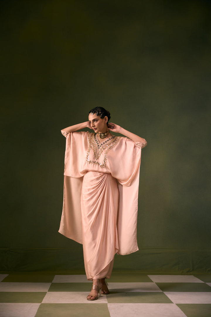 Nexa Tea Rose Antifit Top with Wrap Skirt
