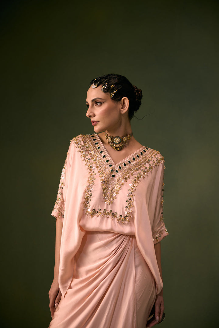Nexa Tea Rose Antifit Top with Wrap Skirt