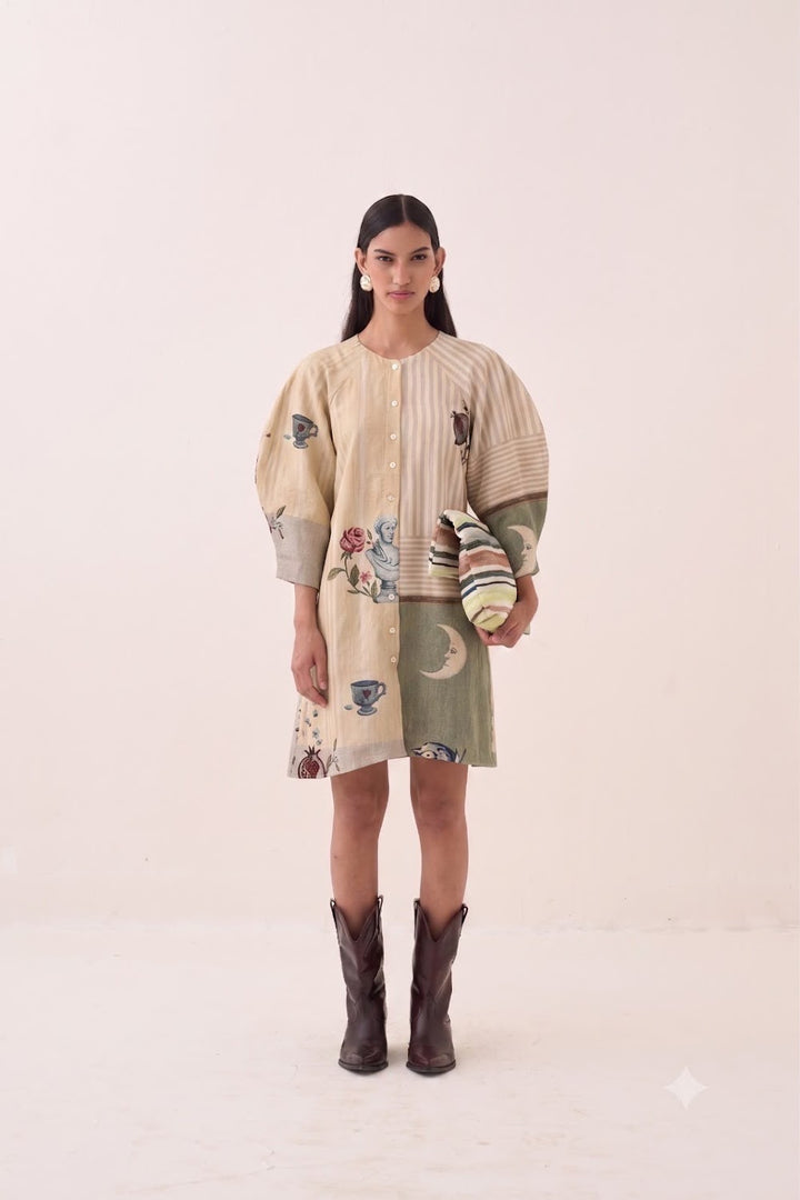 Nakshatra Bubble Sleeve Dress