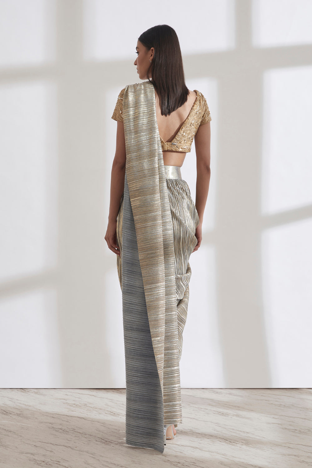 Metallic 2.0 Sari with  River Flow Nikki Blouse