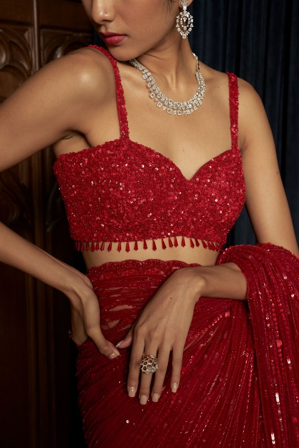 Red Statement Saree