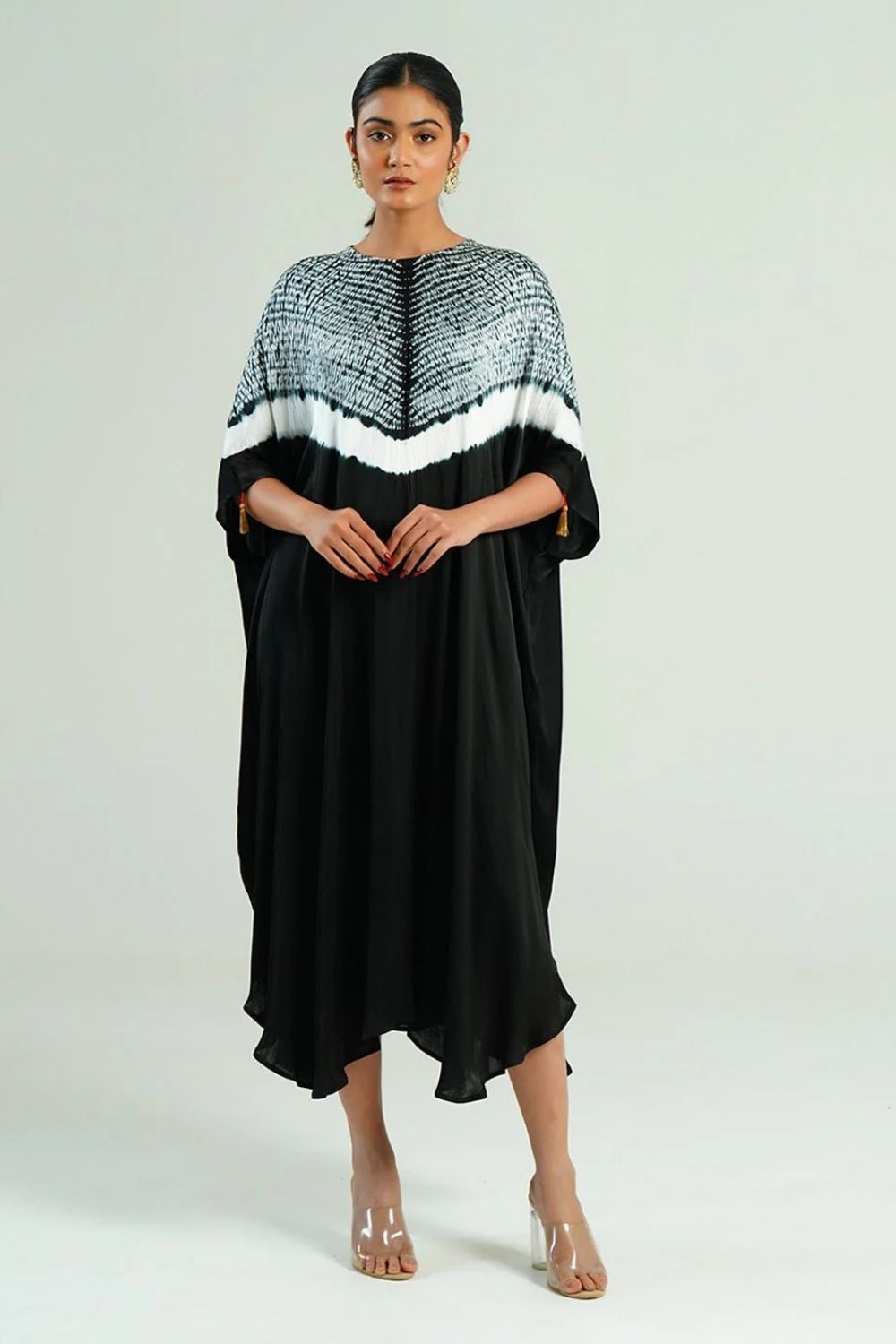 Kaftan Shibori - Scarlet Red / Ivory
