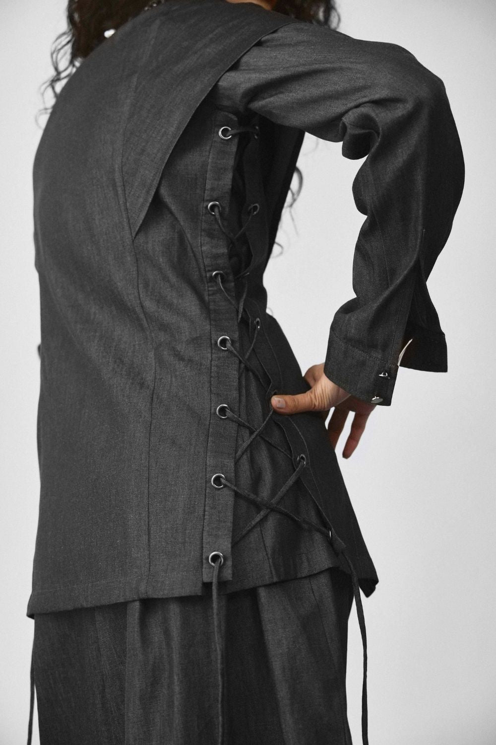 Echo Arched Denim Top
