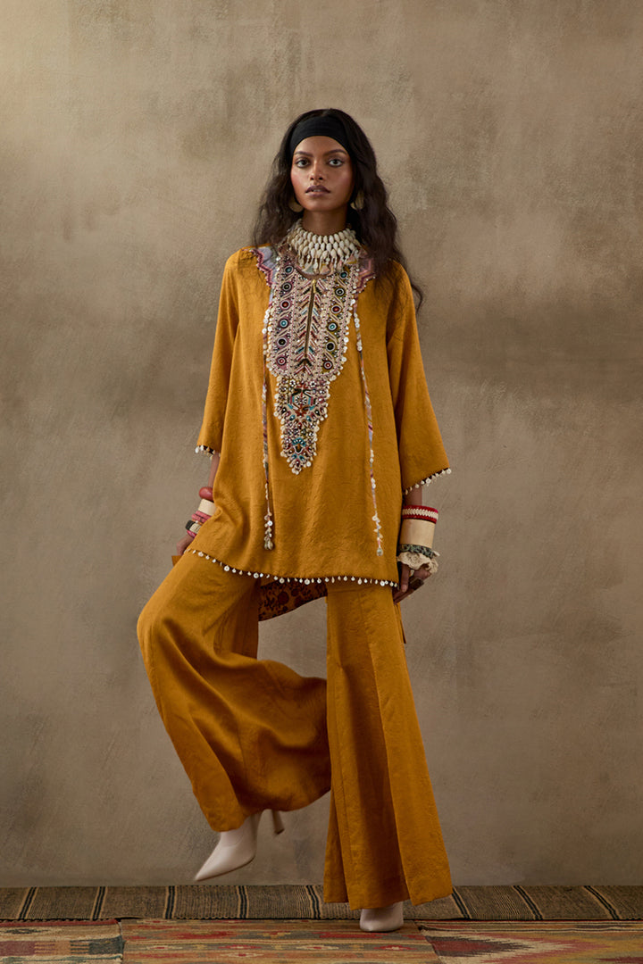 Yellow Topaz Mitra Short Kurta Set