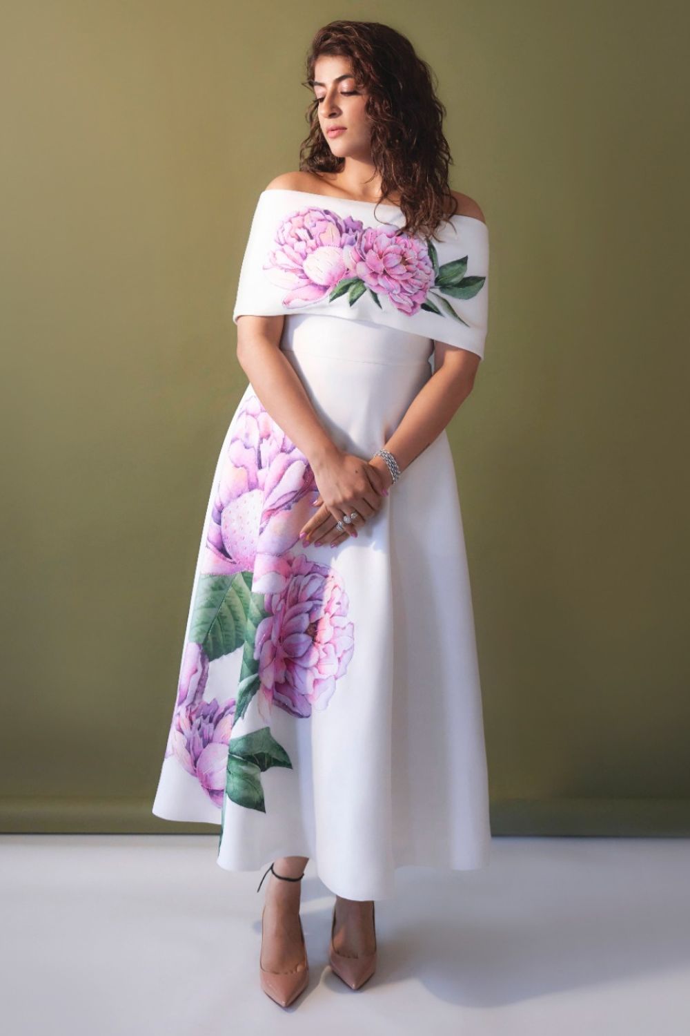 Tahira Kashyap in Nyra Dress with Floral Wrap